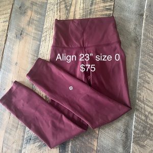 Wunder train HR crop 23” leggings size 0